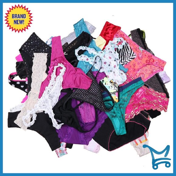 20-Pack Assorted Lacy Thongs & Panties Cotton & Silk Blend S-XL